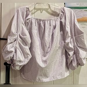 NWT Women's XS: 'petersyn' Rouche Sleeve Short Blouse